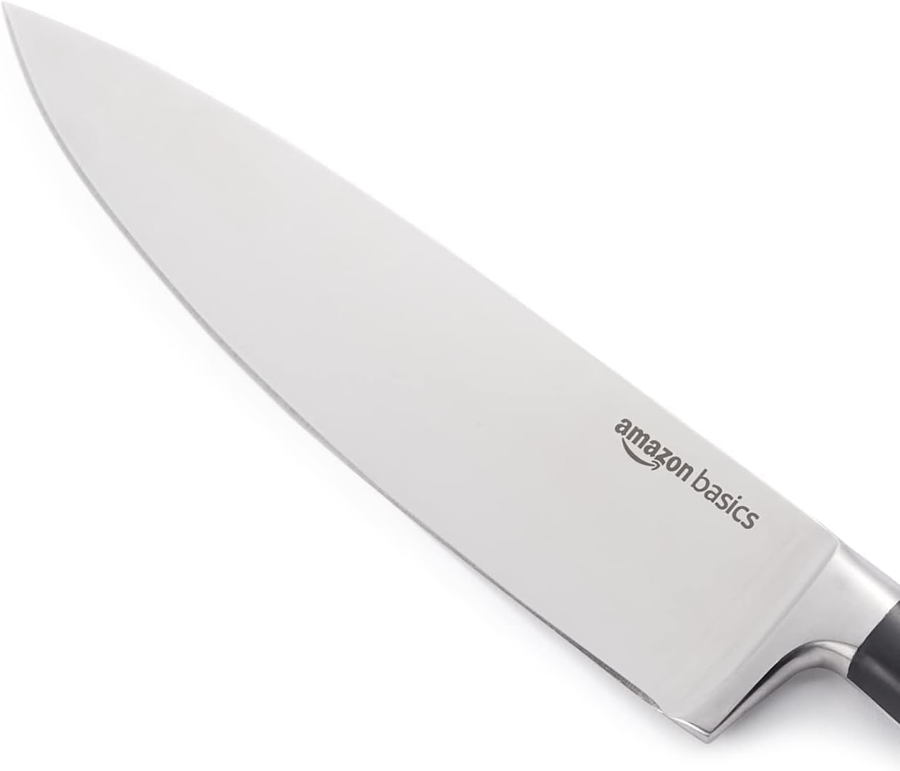 Amazon Basics Classic 8-inch Full Tang High Carbon Stainless Steel Chef's Knife, Multipurpose Kitchen Knife with Three Rivets, Silver