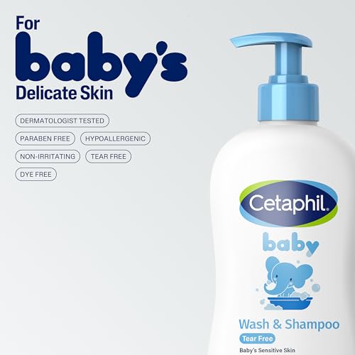 Cetaphil Baby Wash & Shampoo Plus Body Lotion, Healthy Skin Essentials, Head to Toe Hydration for up to 24 Hours, for Delicate, Sensitive Skin, 2-Pack,White