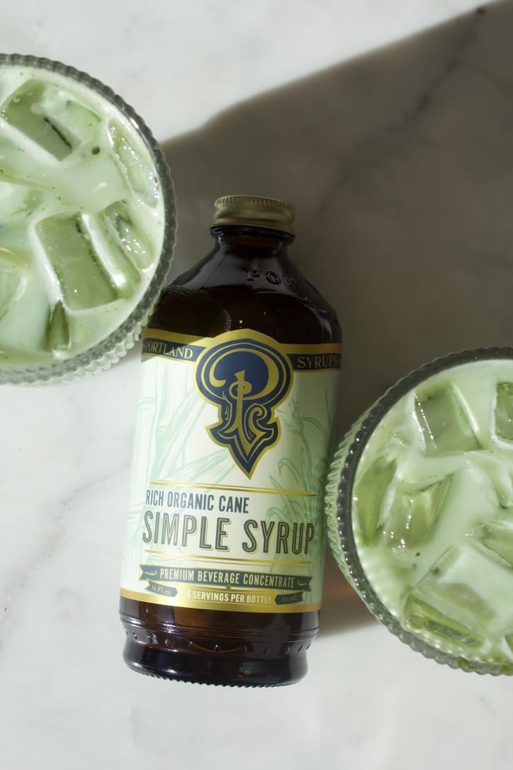 Portland Syrups Brown Sugar Simple Syrup - Drink Mix for Crafting Cocktails, Sugar Syrup for Drinks, Simple Syrup for Coffee, Mocktails, Baking, 12 oz, Pack of 2