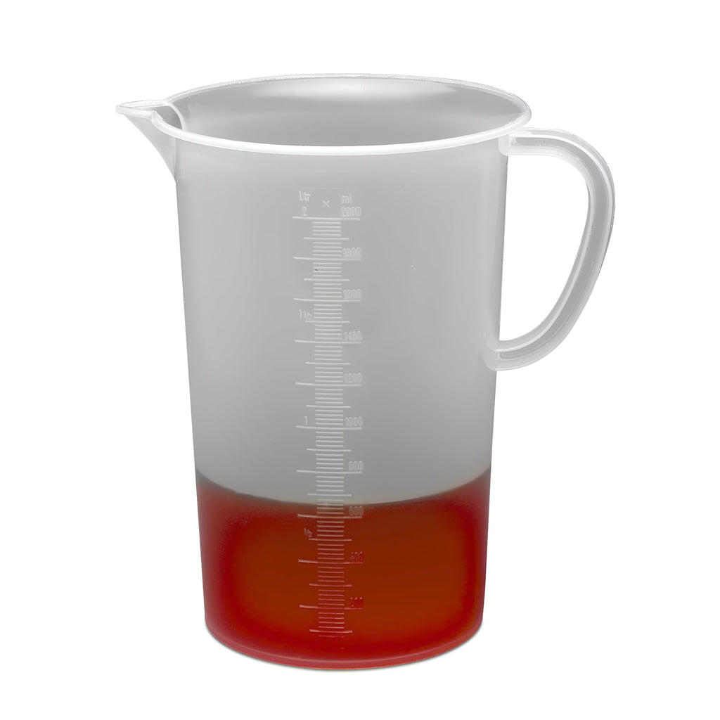 SP Bel-Art Tall Form 1000ml Polypropylene Graduated Pitcher, 10ml, Chemical-Resistant Measure Pitcher, Heat-Resistant to 121°C, Durable Shatterproof Design for Lab, Kitchen, and Industrial Use
