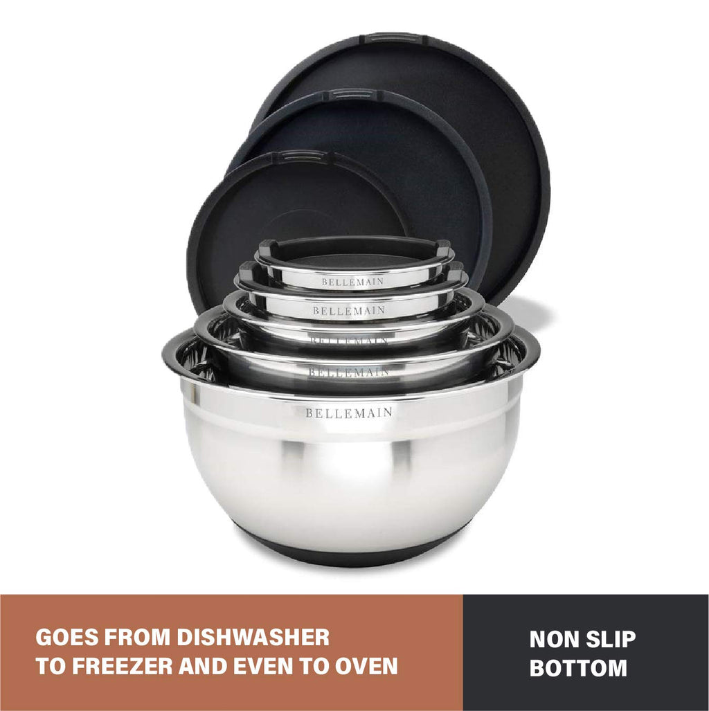 Stainless Steel Mixing Bowls with Lids Set – Large, Durable, Airtight Kitchen Bowls for Food Prep, Baking, Salad, and Storage (4 piece set)