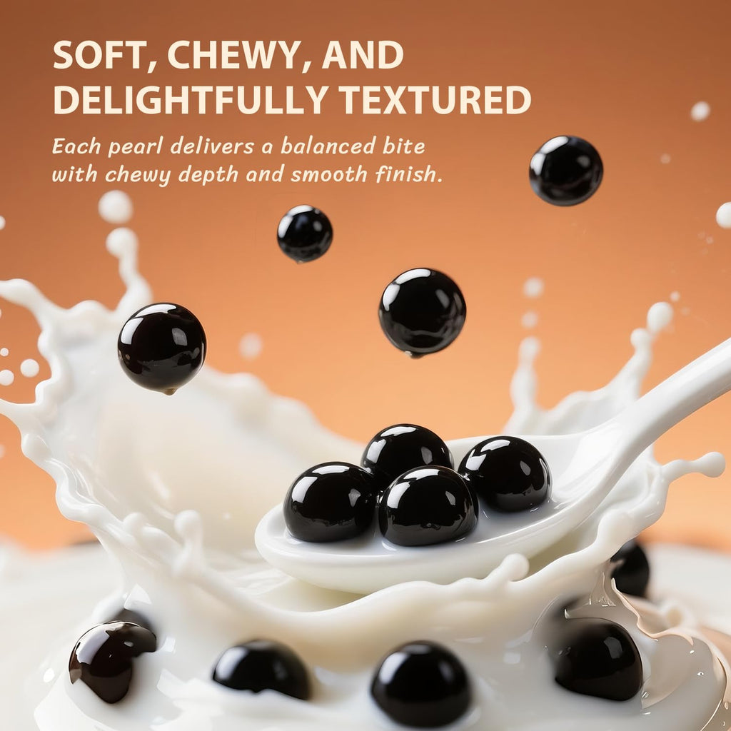 Soeos Tapioca Pearls 2.2 lb (998g), Boba Pearls for Bubble Tea, Beverages, Sweets, Ice Cream, Shakes, Desserts & Smoothies Topping - Ready in 5 Minutes