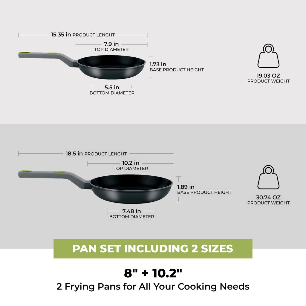 BRA COOKWARE Life Ceramic Nonstick Sauté Pan w/Glass Lid | 12.6 Inch 4.79 Quart Recycled Aluminum Deep Pan | Dual-Handle Braiser | Ceramic Non-Stick Coating | PFOA Free | All Cooktops & Oven Safe