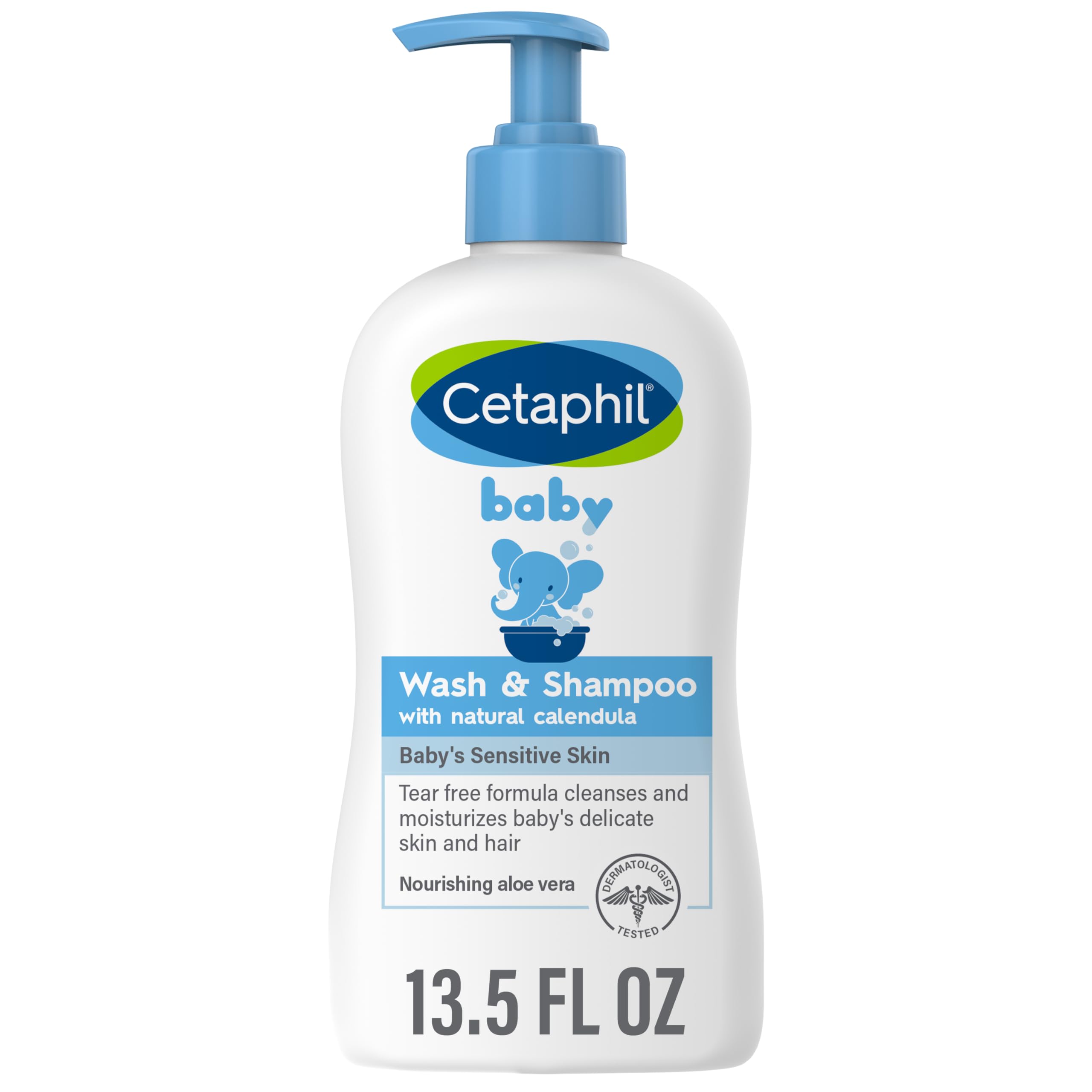 Cetaphil Baby Wash & Shampoo Plus Body Lotion, Healthy Skin Essentials, Head to Toe Hydration for up to 24 Hours, for Delicate, Sensitive Skin, 2-Pack,White