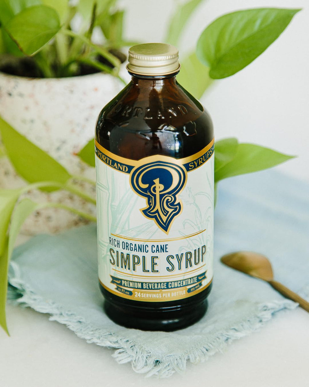 Portland Syrups Brown Sugar Simple Syrup - Drink Mix for Crafting Cocktails, Sugar Syrup for Drinks, Simple Syrup for Coffee, Mocktails, Baking, 12 oz, Pack of 2