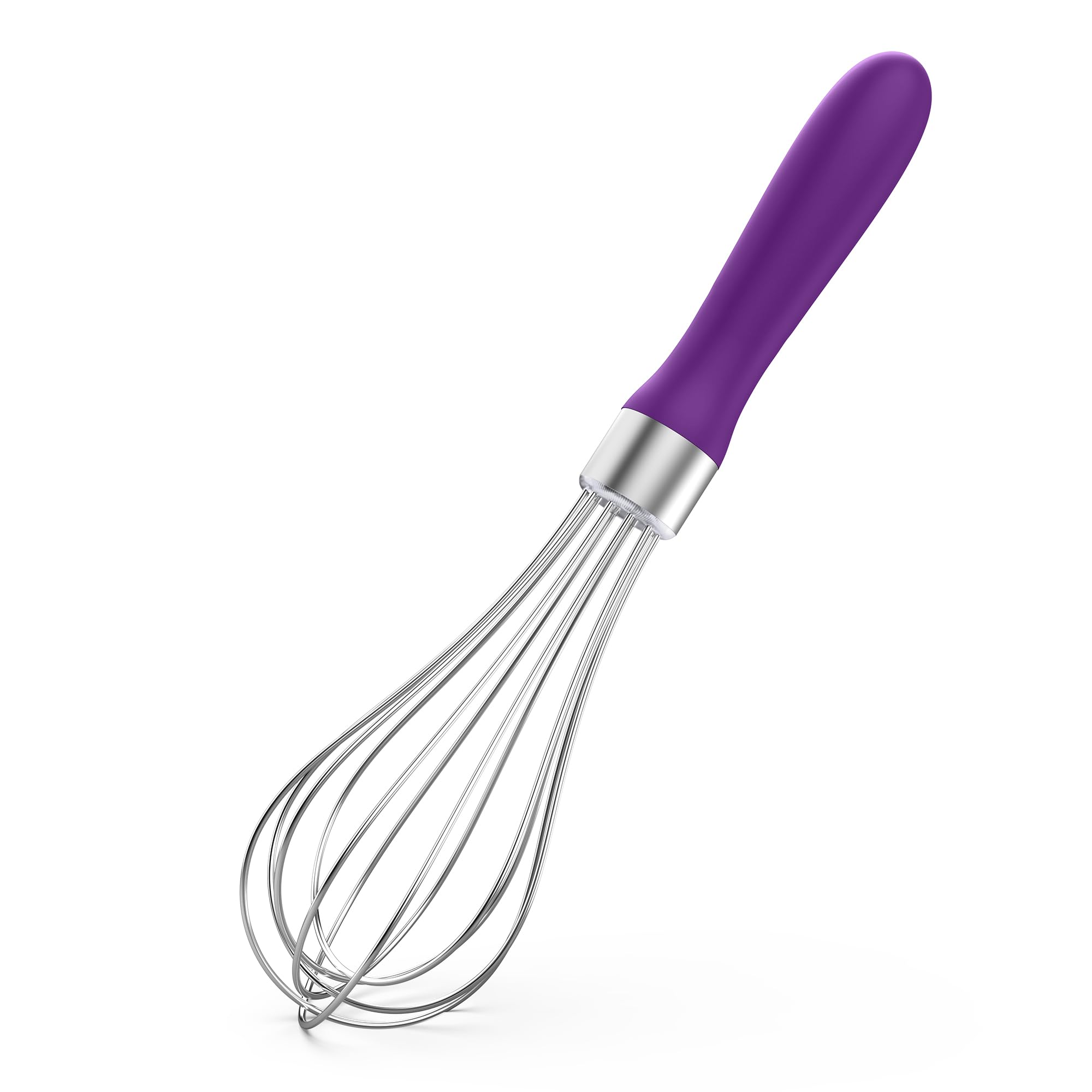 U-Taste Balloon Whisk for Cooking: 18/10 Stainless Steel Kitchen Wire Whisk, Medium Heavy Duty Egg Beater, Manual Baking Mixing Tool with 8 High Flex Wires for Stirring, Blending Sauce (Black)