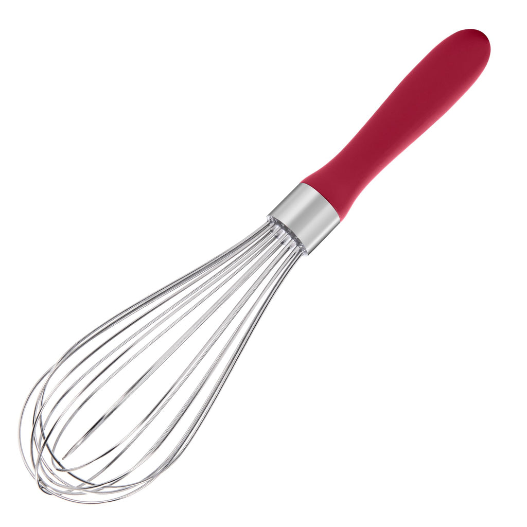 U-Taste Balloon Whisk for Cooking: 18/10 Stainless Steel Kitchen Wire Whisk, Medium Heavy Duty Egg Beater, Manual Baking Mixing Tool with 8 High Flex Wires for Stirring, Blending Sauce (Black)