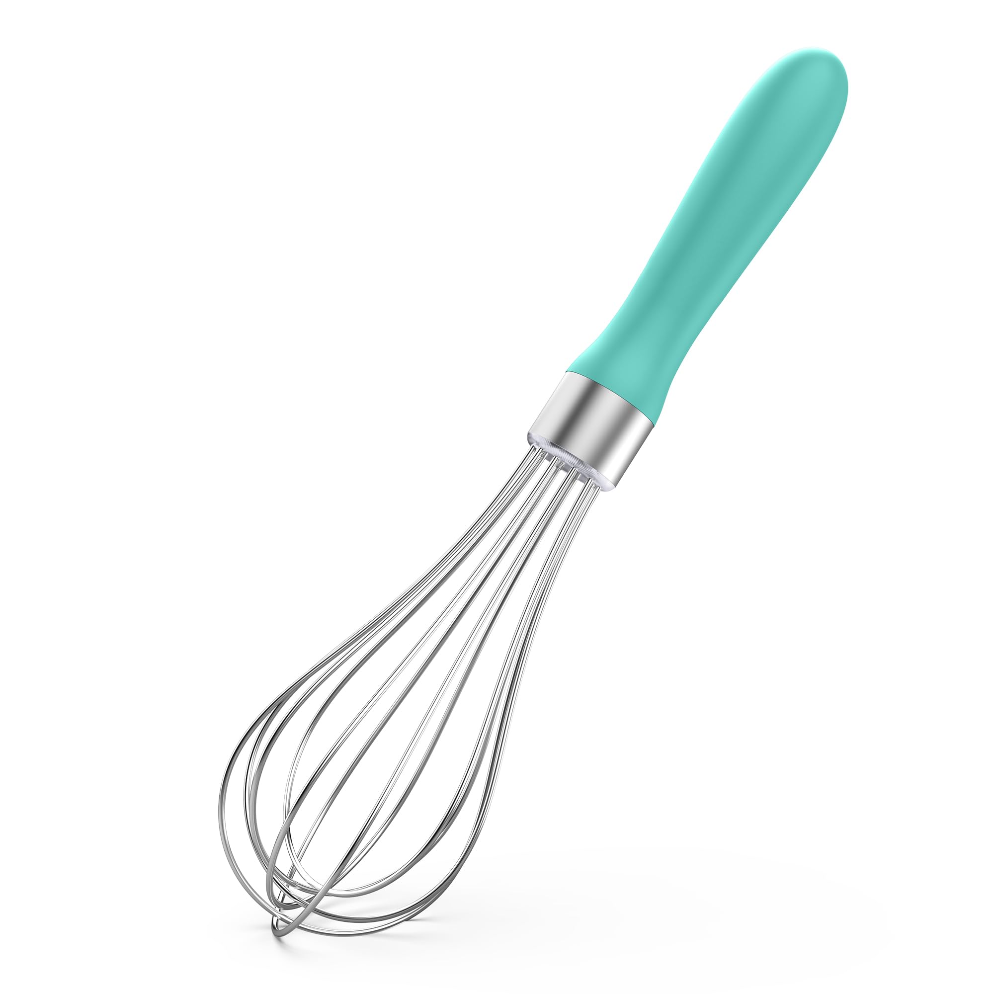 U-Taste Balloon Whisk for Cooking: 18/10 Stainless Steel Kitchen Wire Whisk, Medium Heavy Duty Egg Beater, Manual Baking Mixing Tool with 8 High Flex Wires for Stirring, Blending Sauce (Black)