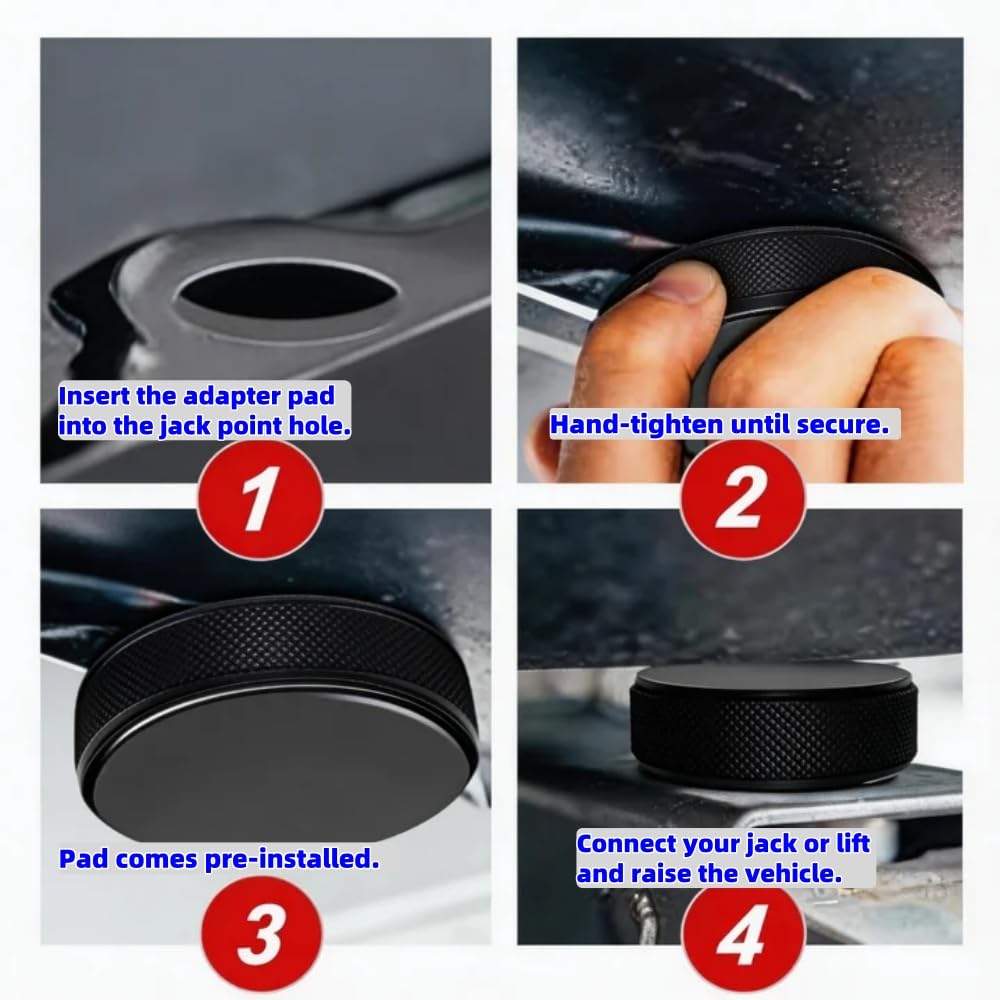 Chirano Lifting Jack Pads Compatible with Tesla Model 3/S/X/Y/Y Juniper, 4 Pucks with a Storage Case, Accessories for Tesla Vehicles 2013 to 2026