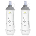 N NEVO RHINO 2PCS Soft Flask, 17oz/500ml TPU Running Water Bottle for Hydration Vests and Running Packs, Leak-proof BPA-Free Collapsible Water Bottles for Running, Hiking, Cycling, Climbing