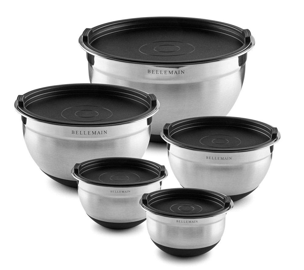 Stainless Steel Mixing Bowls with Lids Set – Large, Durable, Airtight Kitchen Bowls for Food Prep, Baking, Salad, and Storage (4 piece set)