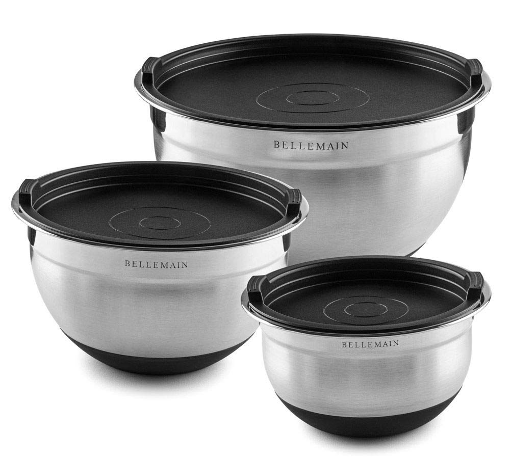 Stainless Steel Mixing Bowls with Lids Set – Large, Durable, Airtight Kitchen Bowls for Food Prep, Baking, Salad, and Storage (4 piece set)