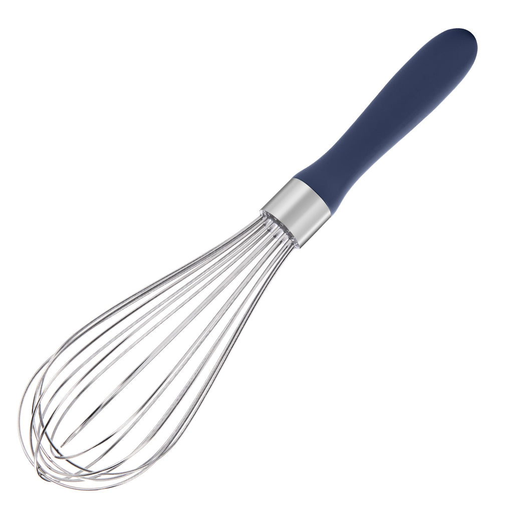 U-Taste Balloon Whisk for Cooking: 18/10 Stainless Steel Kitchen Wire Whisk, Medium Heavy Duty Egg Beater, Manual Baking Mixing Tool with 8 High Flex Wires for Stirring, Blending Sauce (Black)