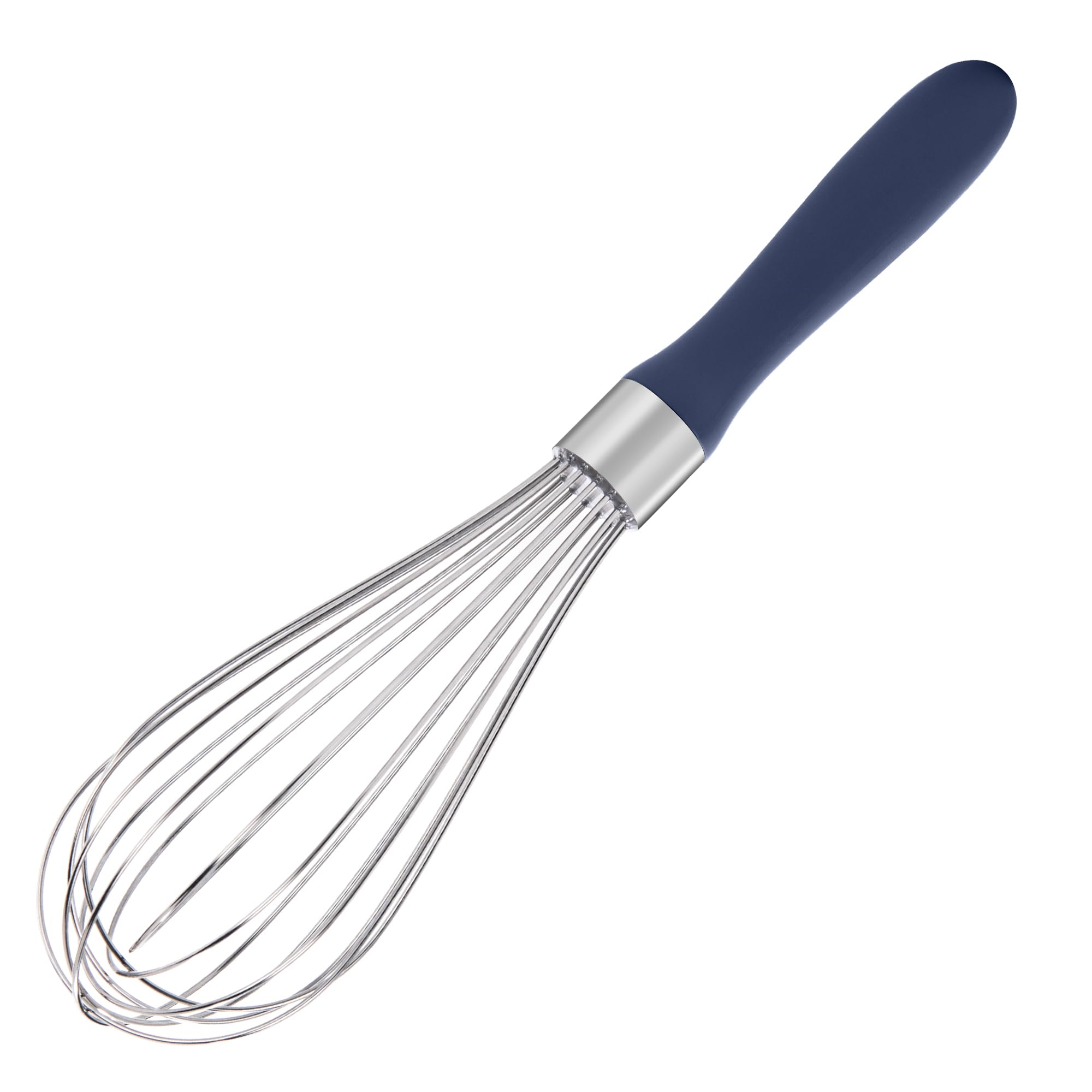 U-Taste Balloon Whisk for Cooking: 18/10 Stainless Steel Kitchen Wire Whisk, Medium Heavy Duty Egg Beater, Manual Baking Mixing Tool with 8 High Flex Wires for Stirring, Blending Sauce (Black)