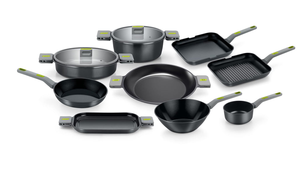 BRA COOKWARE Life Ceramic Nonstick Sauté Pan w/Glass Lid | 12.6 Inch 4.79 Quart Recycled Aluminum Deep Pan | Dual-Handle Braiser | Ceramic Non-Stick Coating | PFOA Free | All Cooktops & Oven Safe
