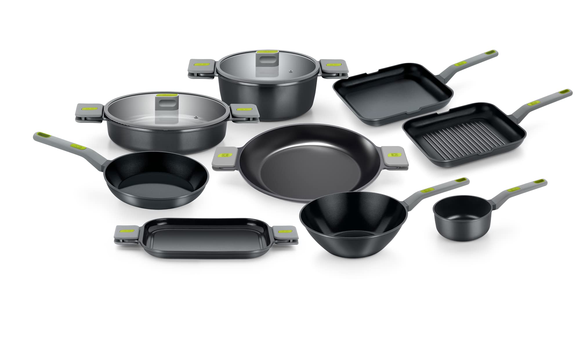 BRA COOKWARE Life Ceramic Nonstick Sauté Pan w/Glass Lid | 12.6 Inch 4.79 Quart Recycled Aluminum Deep Pan | Dual-Handle Braiser | Ceramic Non-Stick Coating | PFOA Free | All Cooktops & Oven Safe