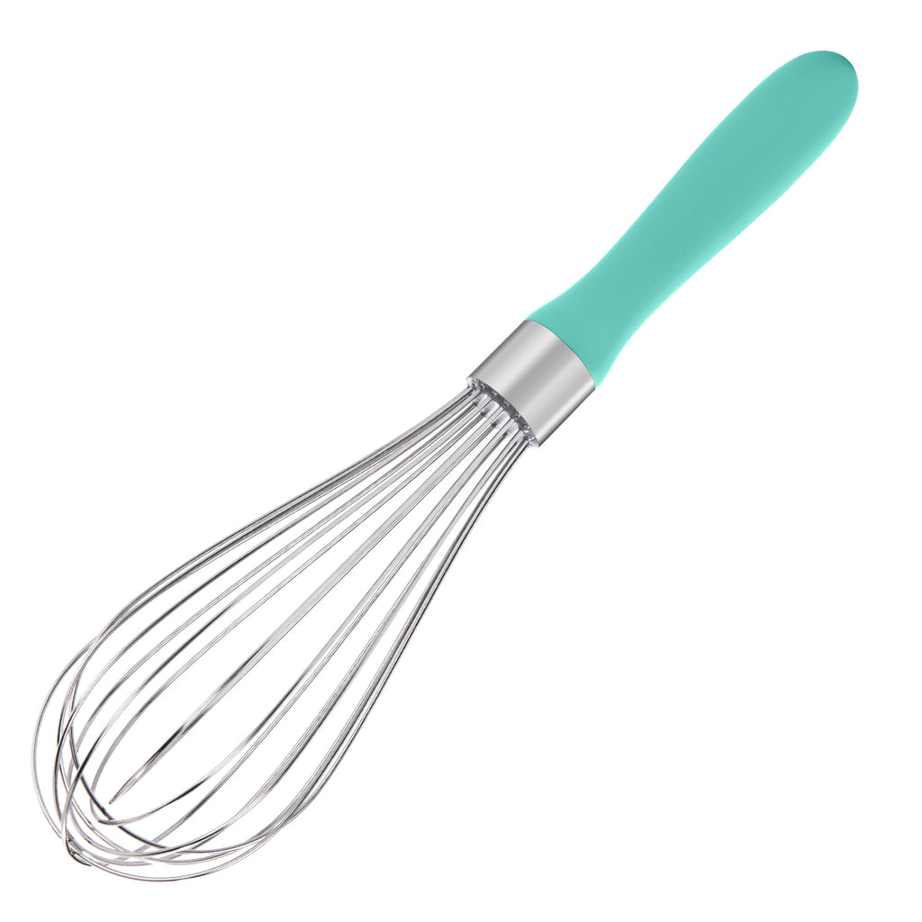 U-Taste Balloon Whisk for Cooking: 18/10 Stainless Steel Kitchen Wire Whisk, Medium Heavy Duty Egg Beater, Manual Baking Mixing Tool with 8 High Flex Wires for Stirring, Blending Sauce (Black)