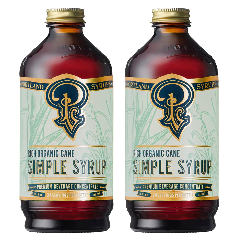 Portland Syrups Brown Sugar Simple Syrup - Drink Mix for Crafting Cocktails, Sugar Syrup for Drinks, Simple Syrup for Coffee, Mocktails, Baking, 12 oz, Pack of 2