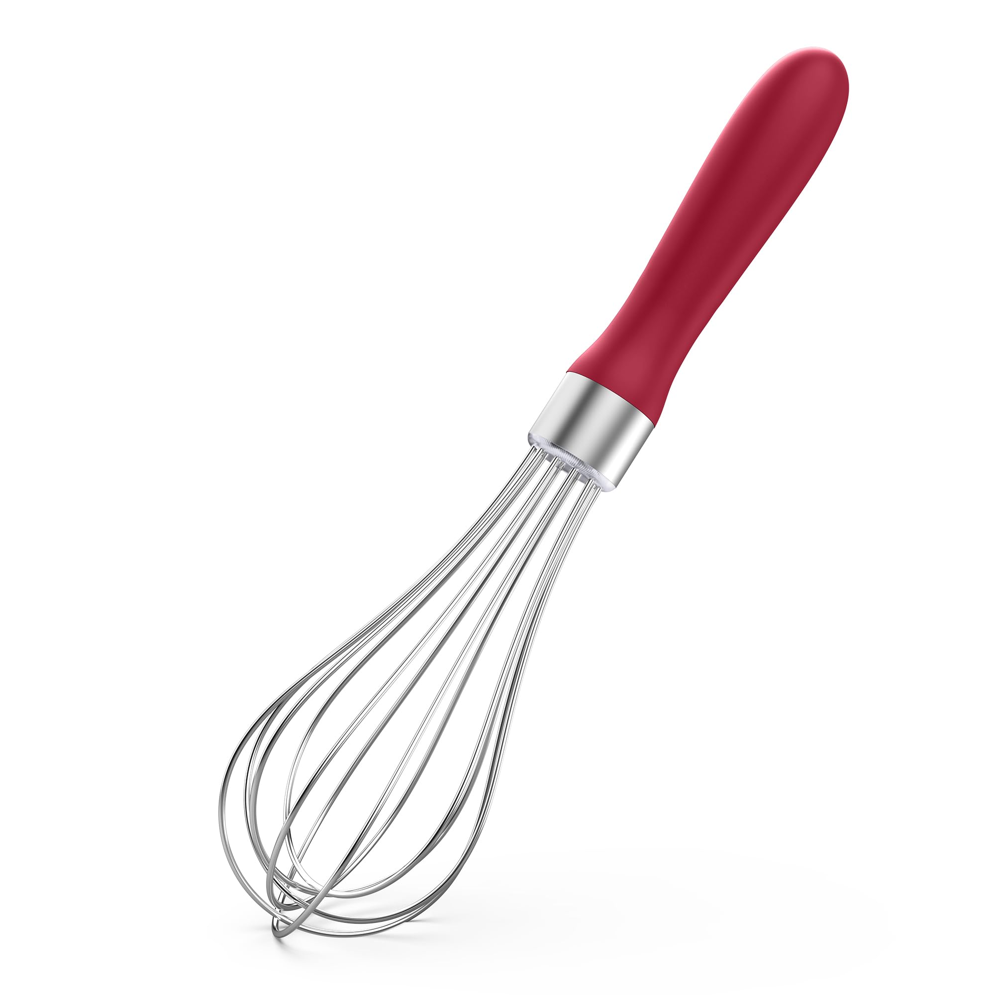 U-Taste Balloon Whisk for Cooking: 18/10 Stainless Steel Kitchen Wire Whisk, Medium Heavy Duty Egg Beater, Manual Baking Mixing Tool with 8 High Flex Wires for Stirring, Blending Sauce (Black)