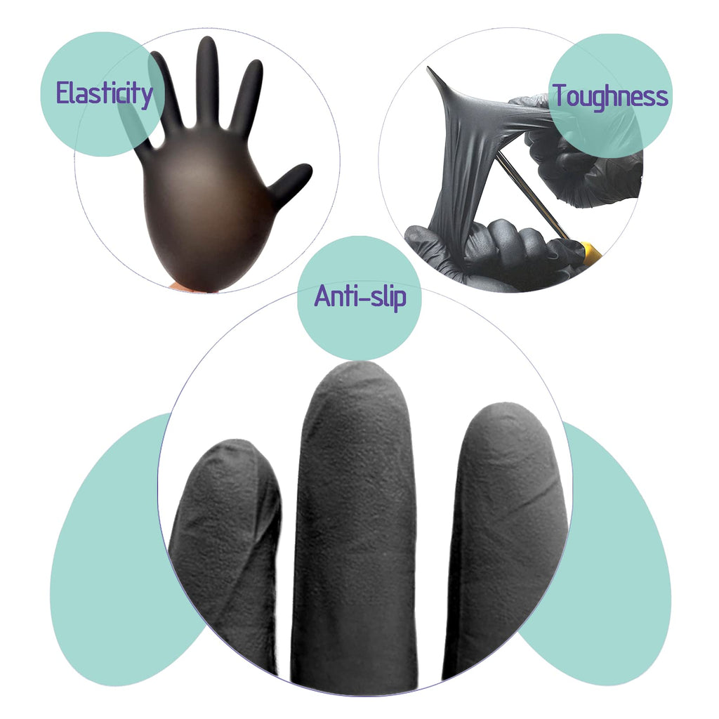 Nitrile Gloves - 3 Mil - Food Safe & Medical Exam Disposable Gloves - Latex Free Powder Free Non-Sterile
