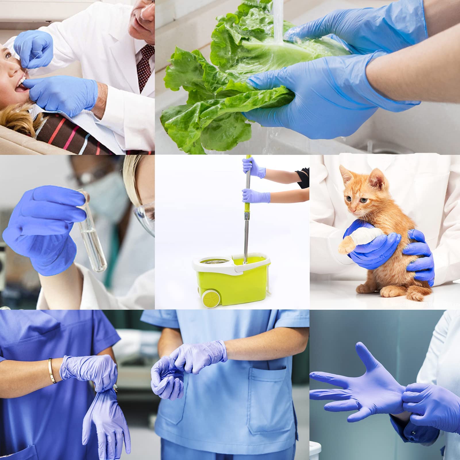 Nitrile Gloves - 3 Mil - Food Safe & Medical Exam Disposable Gloves - Latex Free Powder Free Non-Sterile