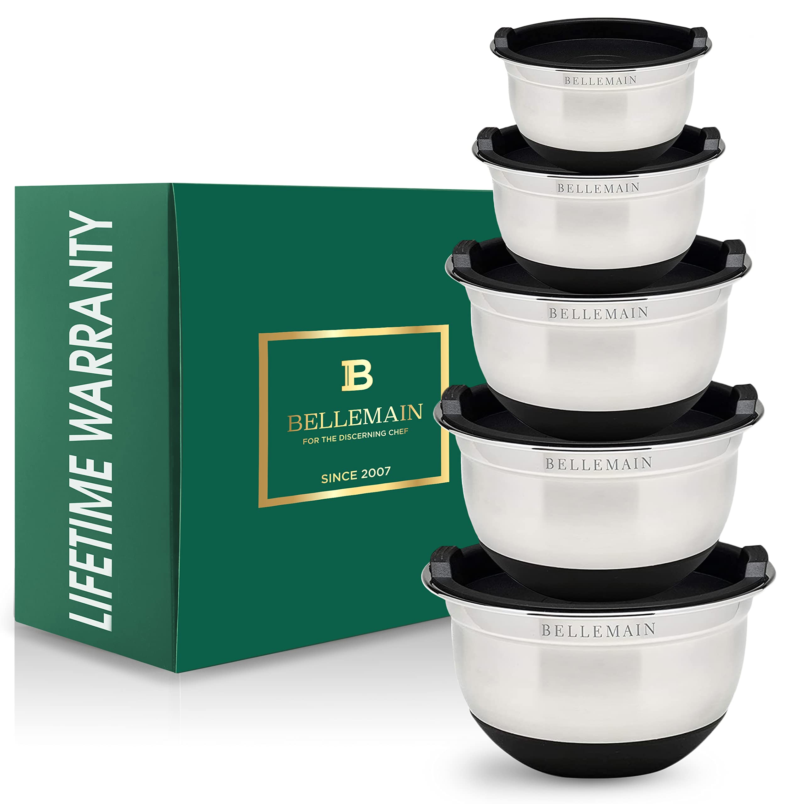 Stainless Steel Mixing Bowls with Lids Set – Large, Durable, Airtight Kitchen Bowls for Food Prep, Baking, Salad, and Storage (4 piece set)