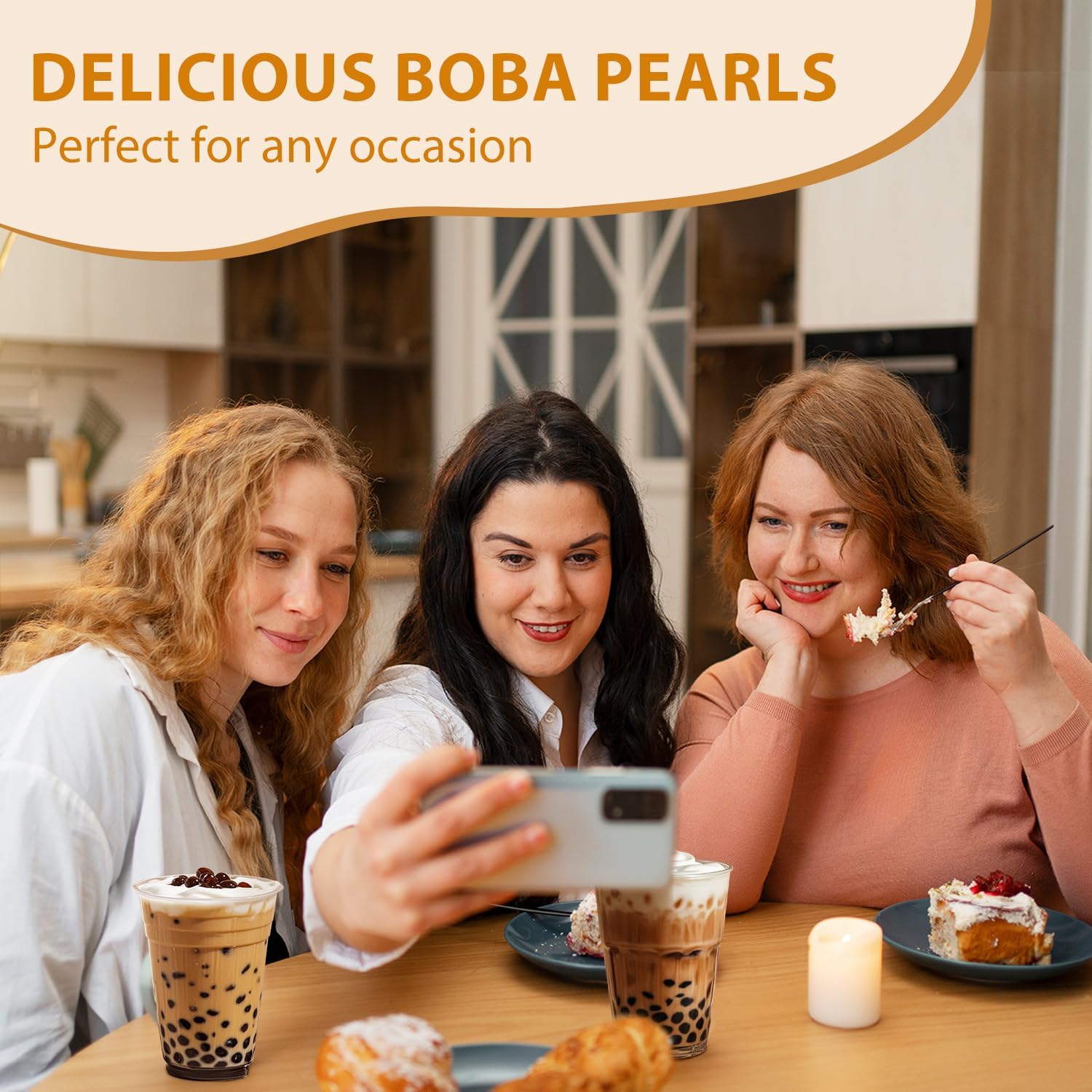 Soeos Tapioca Pearls 2.2 lb (998g), Boba Pearls for Bubble Tea, Beverages, Sweets, Ice Cream, Shakes, Desserts & Smoothies Topping - Ready in 5 Minutes