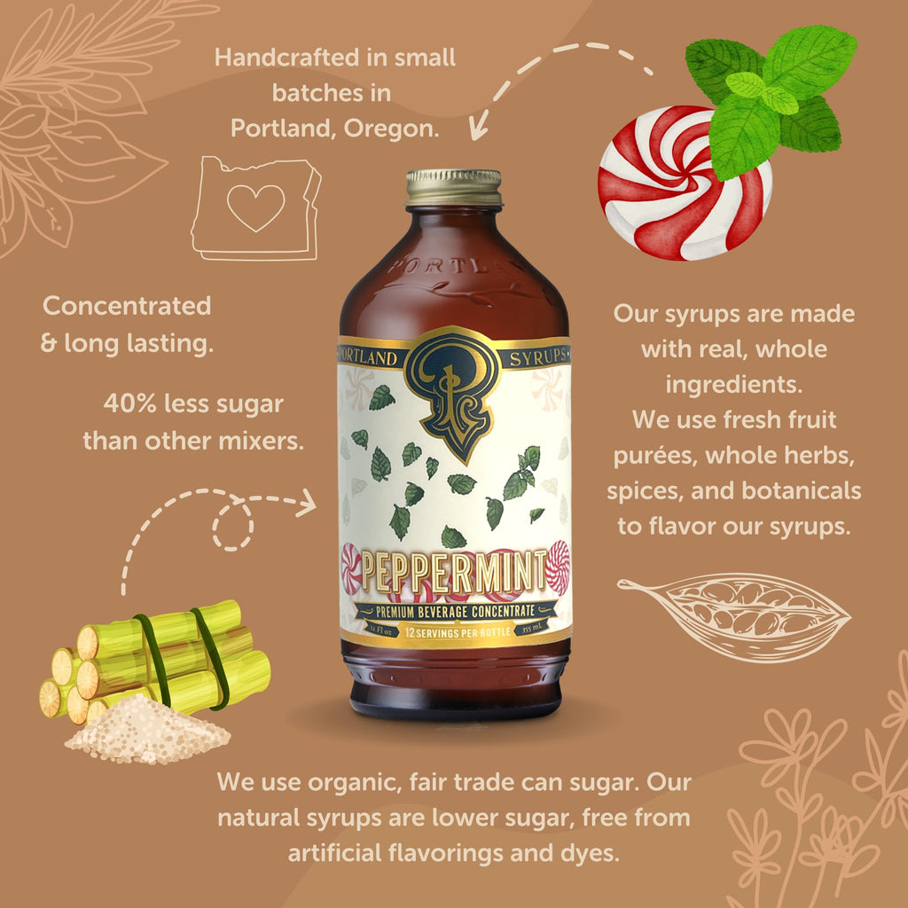 Portland Syrups Brown Sugar Simple Syrup - Drink Mix for Crafting Cocktails, Sugar Syrup for Drinks, Simple Syrup for Coffee, Mocktails, Baking, 12 oz, Pack of 2