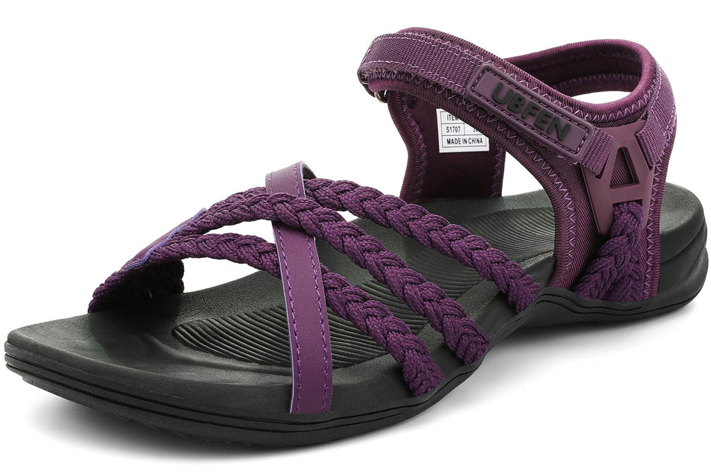 UBFEN Womens Hiking Sandals Walking Outdoor Sports Comfortable Water Sandals with Arch Support Comfortable for Beach Camping Travel Golf