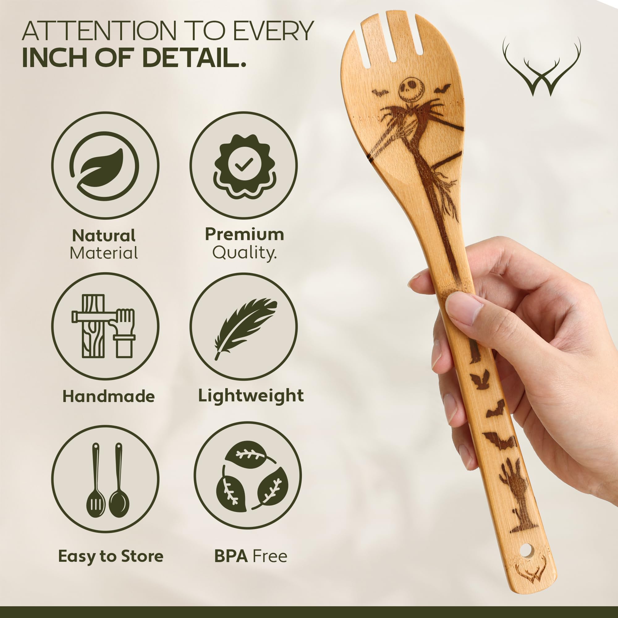 Wooden Spoons for Cooking set of 6 – Premium Wooden Utensil set for everyday use – Versatile Cooking utensils set safe for nonstick pans – Durable wooden spoon kitchen utensils set