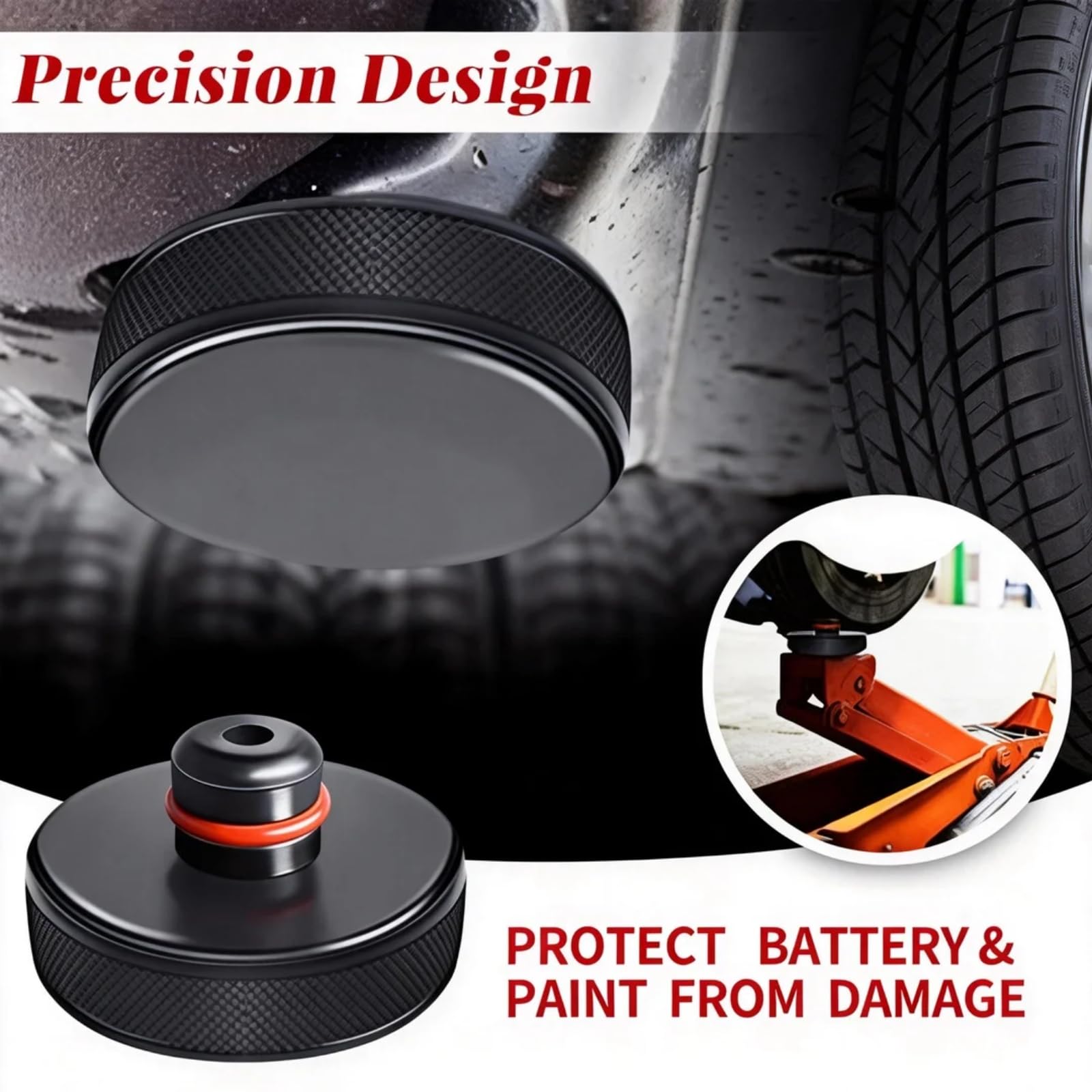 Tesla Jack Pads Lifting Jack Pad for Tesla Model 3/Y/S/X – Waterproof Tesla Pucks with Storage Case, Safe Jacking Protection for Tire Changes, Garage Repairs Tools Kit & Roadside Maintenance (4 Pack)
