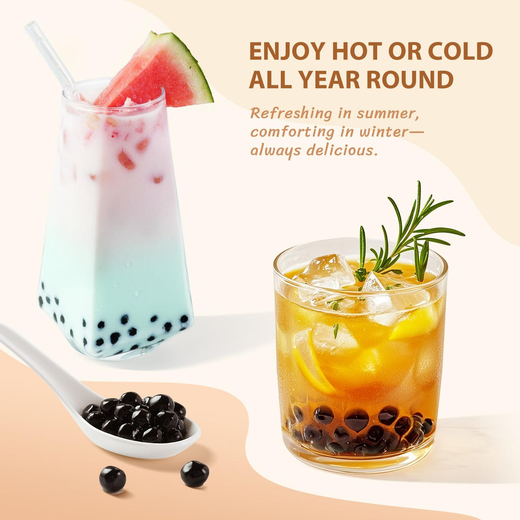 Soeos Tapioca Pearls 2.2 lb (998g), Boba Pearls for Bubble Tea, Beverages, Sweets, Ice Cream, Shakes, Desserts & Smoothies Topping - Ready in 5 Minutes