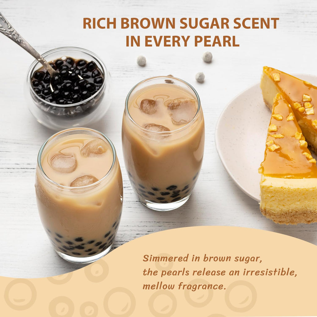 Soeos Tapioca Pearls 2.2 lb (998g), Boba Pearls for Bubble Tea, Beverages, Sweets, Ice Cream, Shakes, Desserts & Smoothies Topping - Ready in 5 Minutes