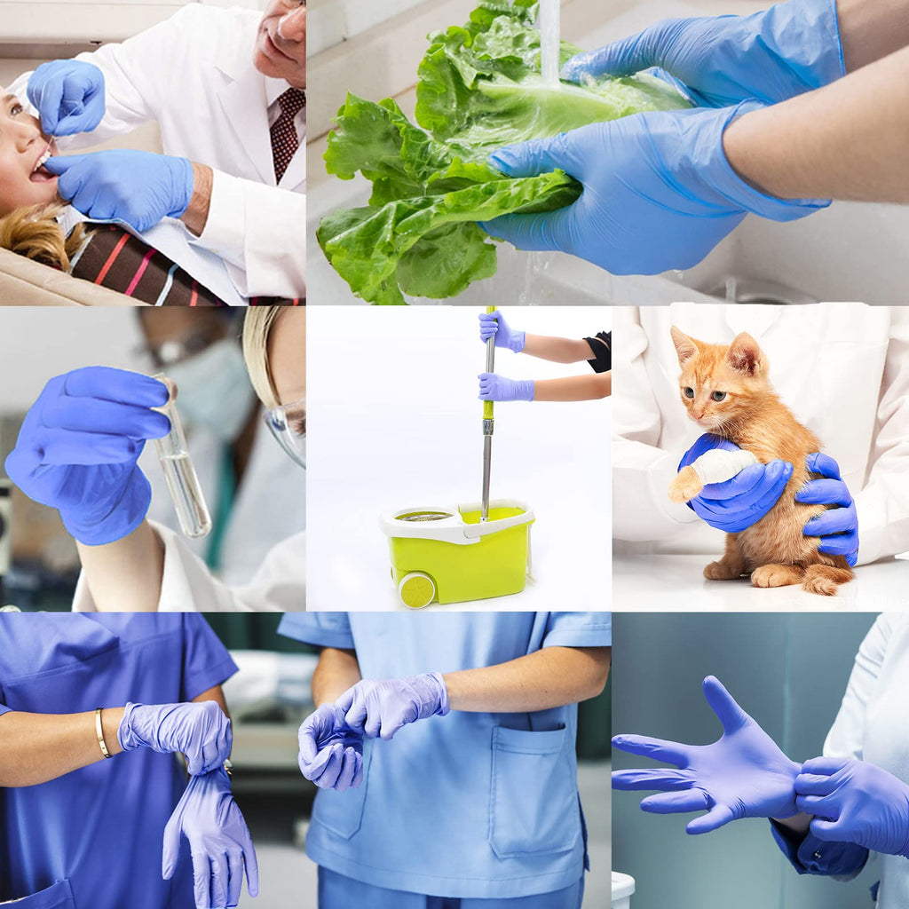 Nitrile Gloves - 3 Mil - Food Safe & Medical Exam Disposable Gloves - Latex Free Powder Free Non-Sterile