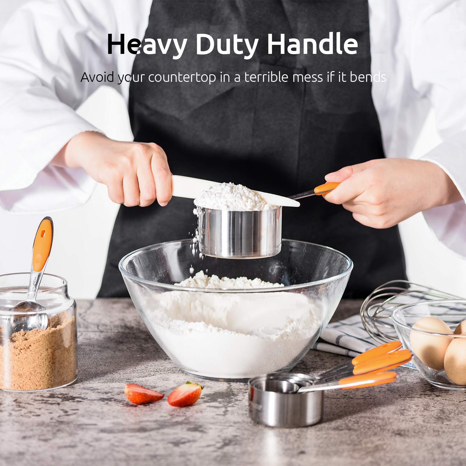 Measuring Cups : U-Taste 18/8 Stainless Steel Measuring Cups and Spoons Set of 10 Piece, Upgraded Thickness Handle(Black)