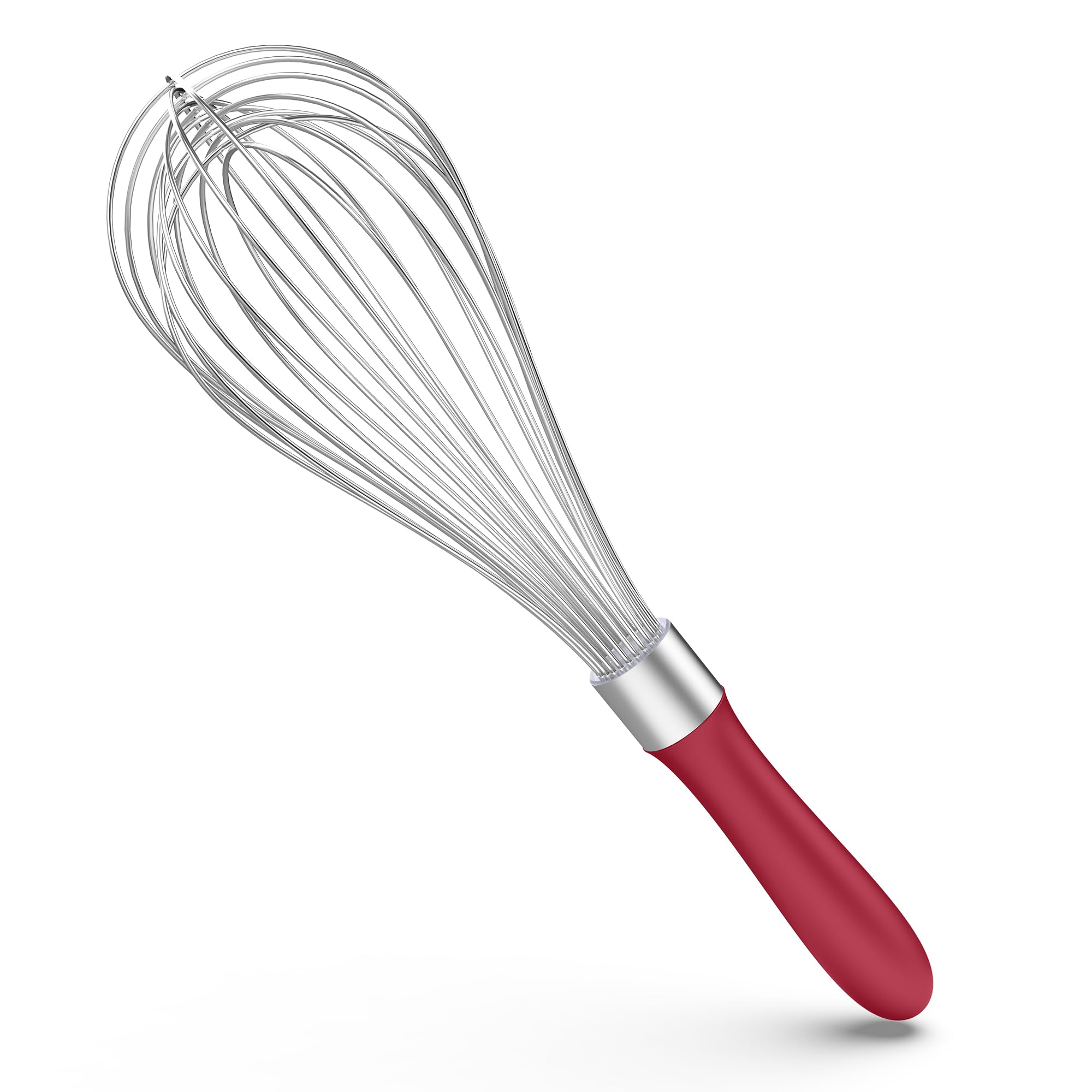 U-Taste Balloon Whisk for Cooking: 18/10 Stainless Steel Kitchen Wire Whisk, Medium Heavy Duty Egg Beater, Manual Baking Mixing Tool with 8 High Flex Wires for Stirring, Blending Sauce (Black)