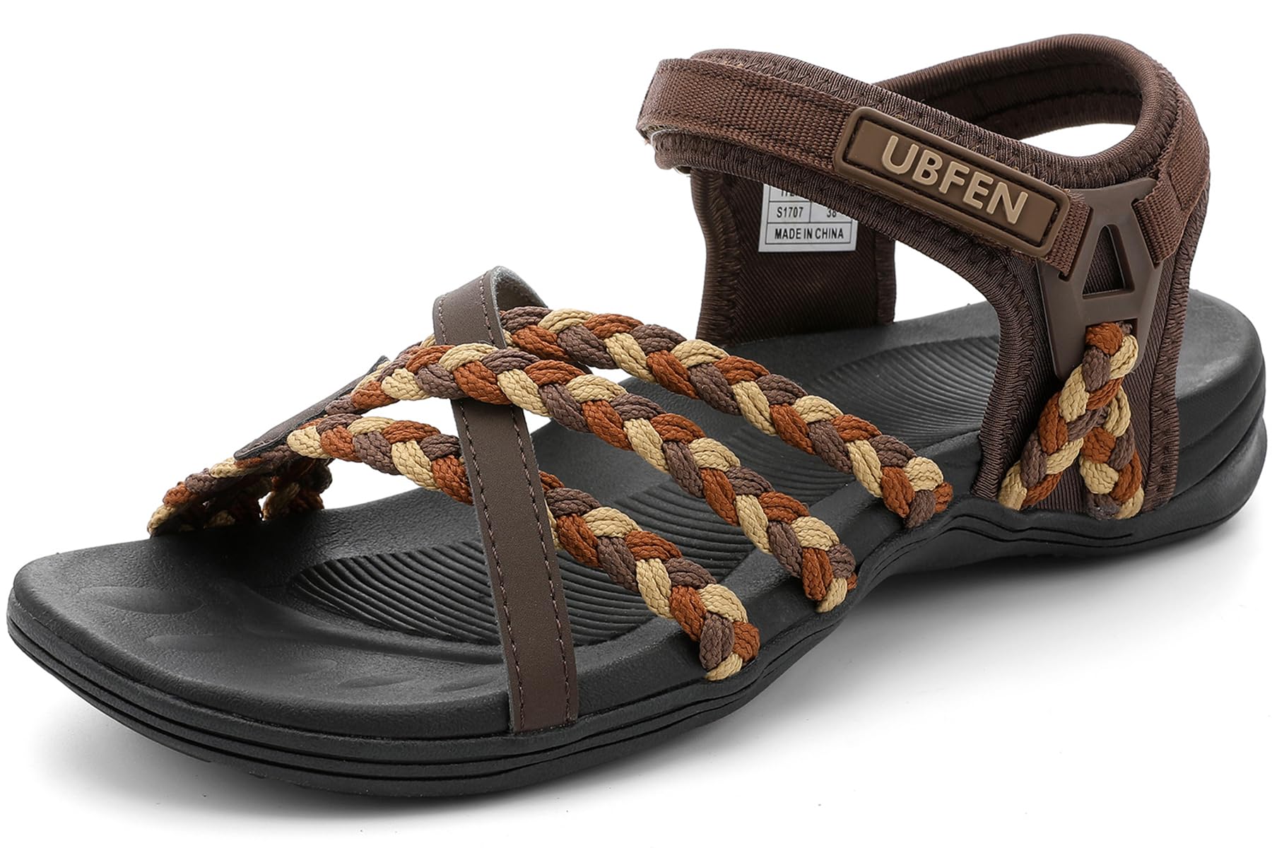 UBFEN Womens Hiking Sandals Walking Outdoor Sports Comfortable Water Sandals with Arch Support Comfortable for Beach Camping Travel Golf