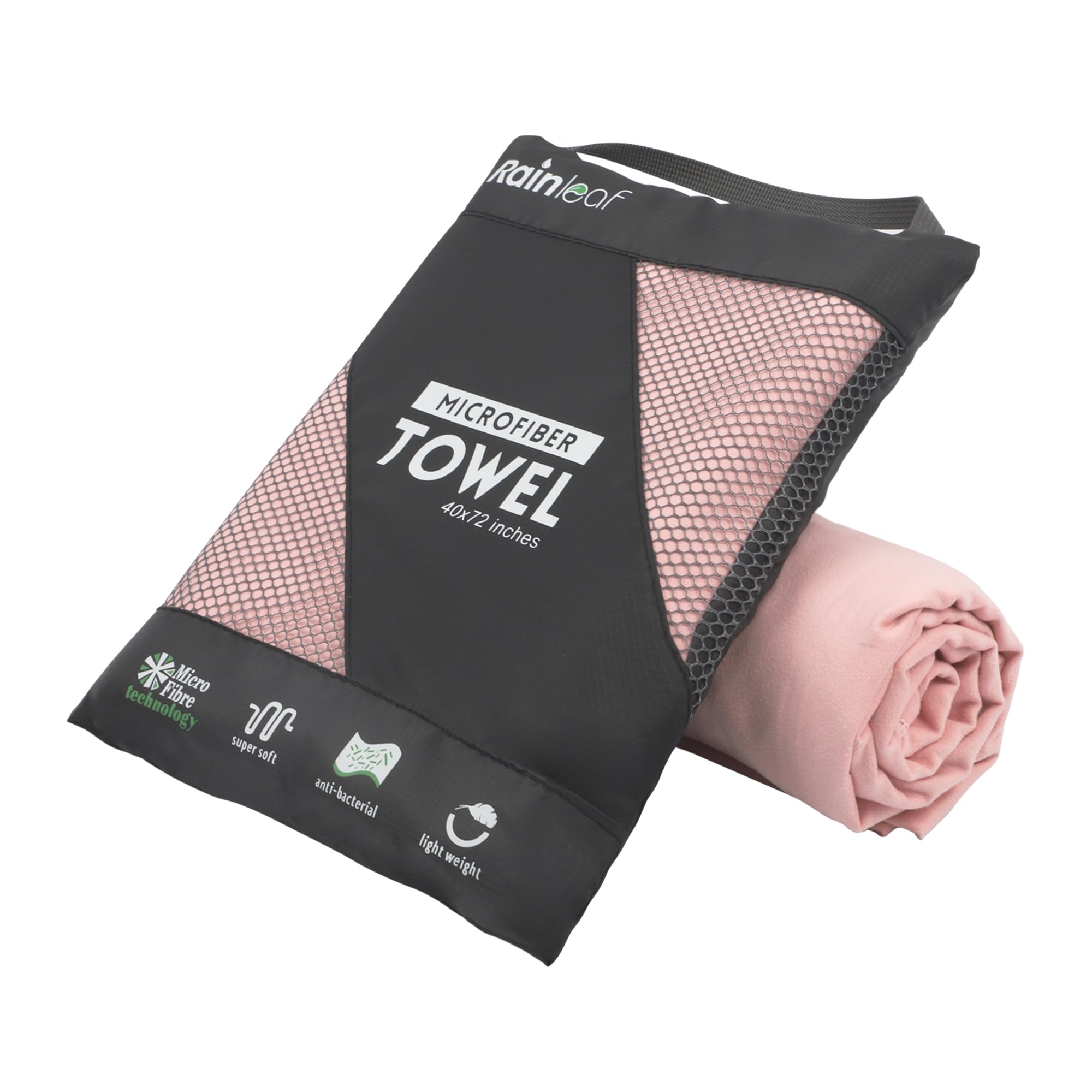 Rainleaf Microfiber Towel Perfect Travel & Gym & Camping Towel. Quick Dry - Super Absorbent - Ultra Compact - Lightweight. Suitable for Trip, Beach, Shower, Backpacking, Pool