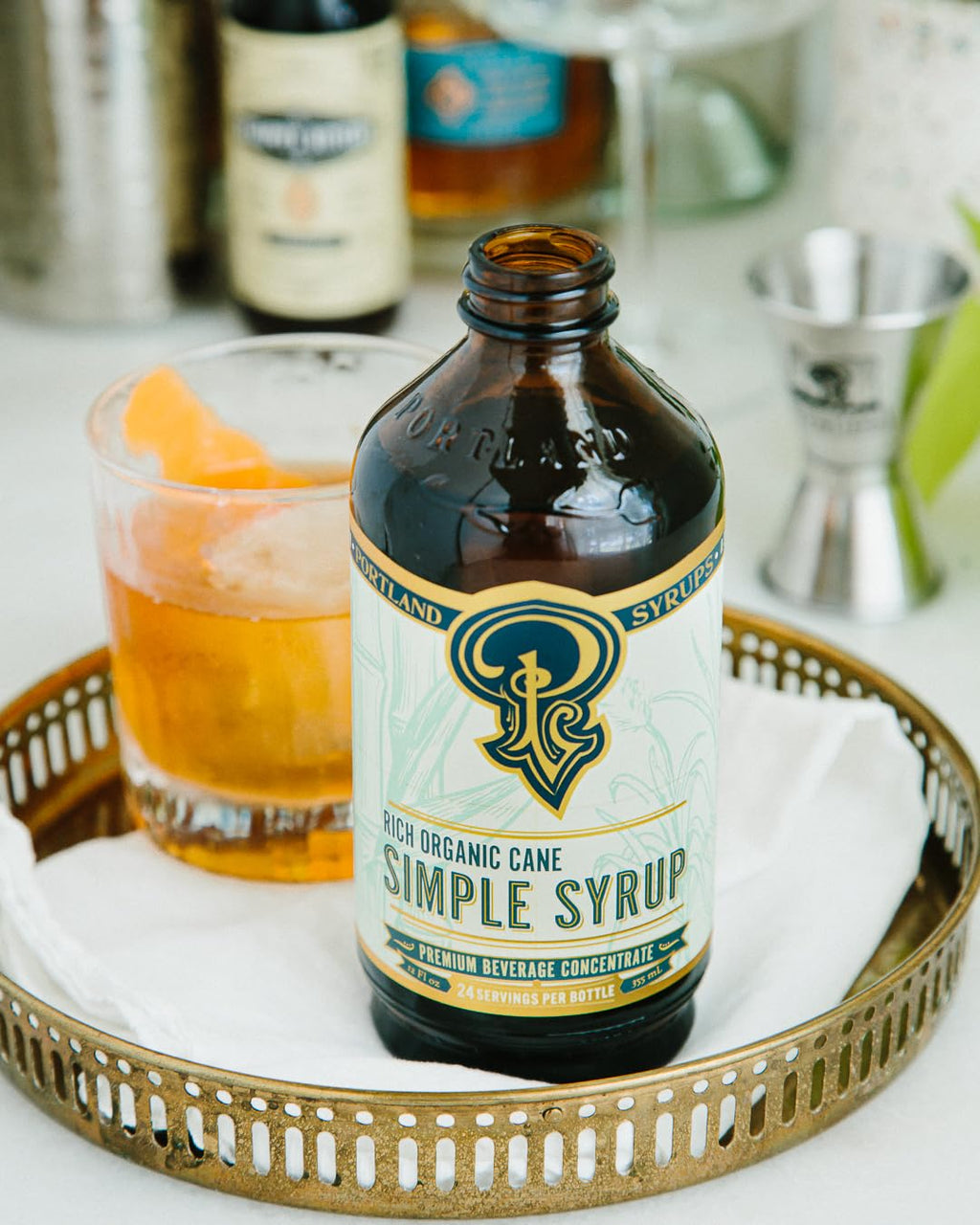 Portland Syrups Brown Sugar Simple Syrup - Drink Mix for Crafting Cocktails, Sugar Syrup for Drinks, Simple Syrup for Coffee, Mocktails, Baking, 12 oz, Pack of 2