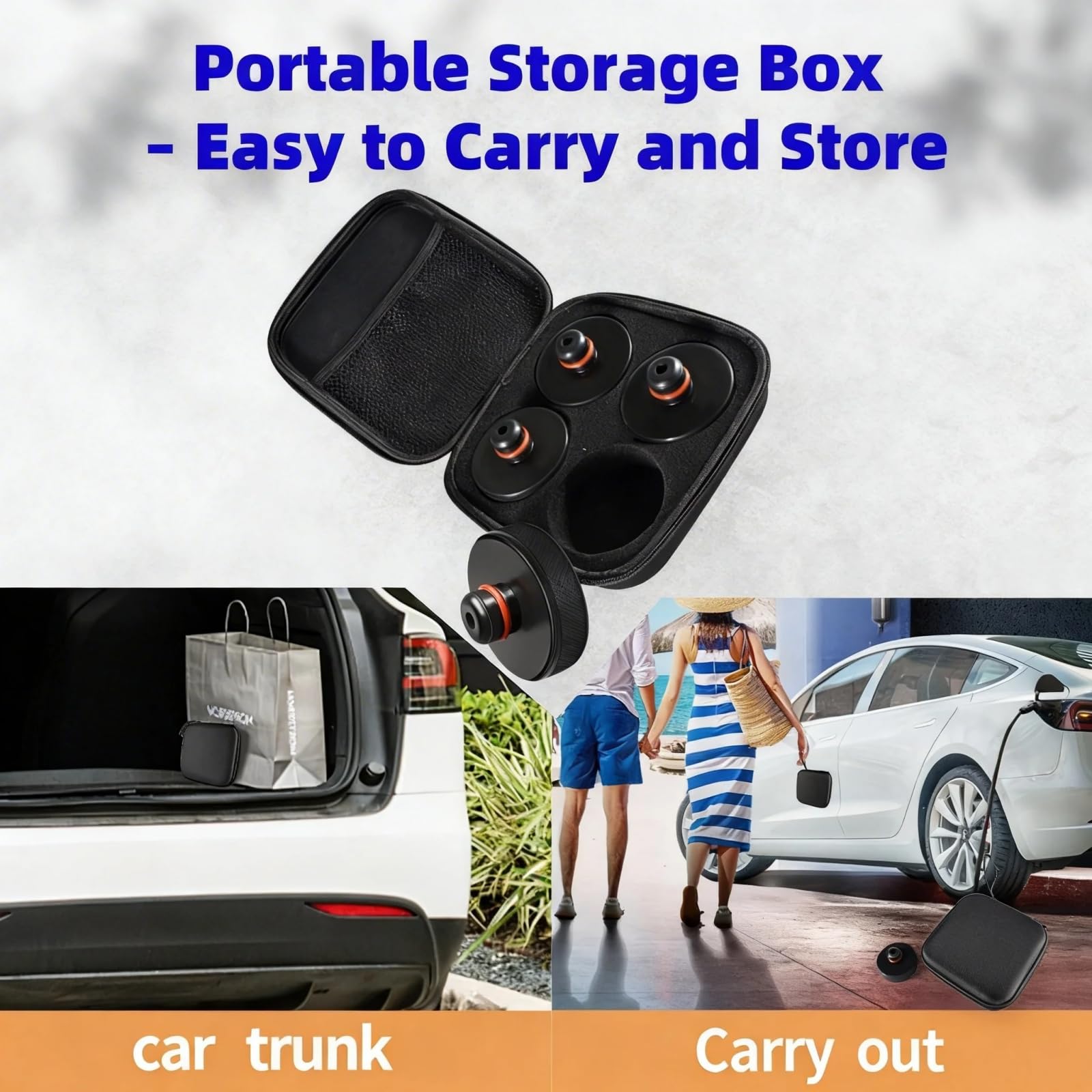 Chirano Lifting Jack Pads Compatible with Tesla Model 3/S/X/Y/Y Juniper, 4 Pucks with a Storage Case, Accessories for Tesla Vehicles 2013 to 2026