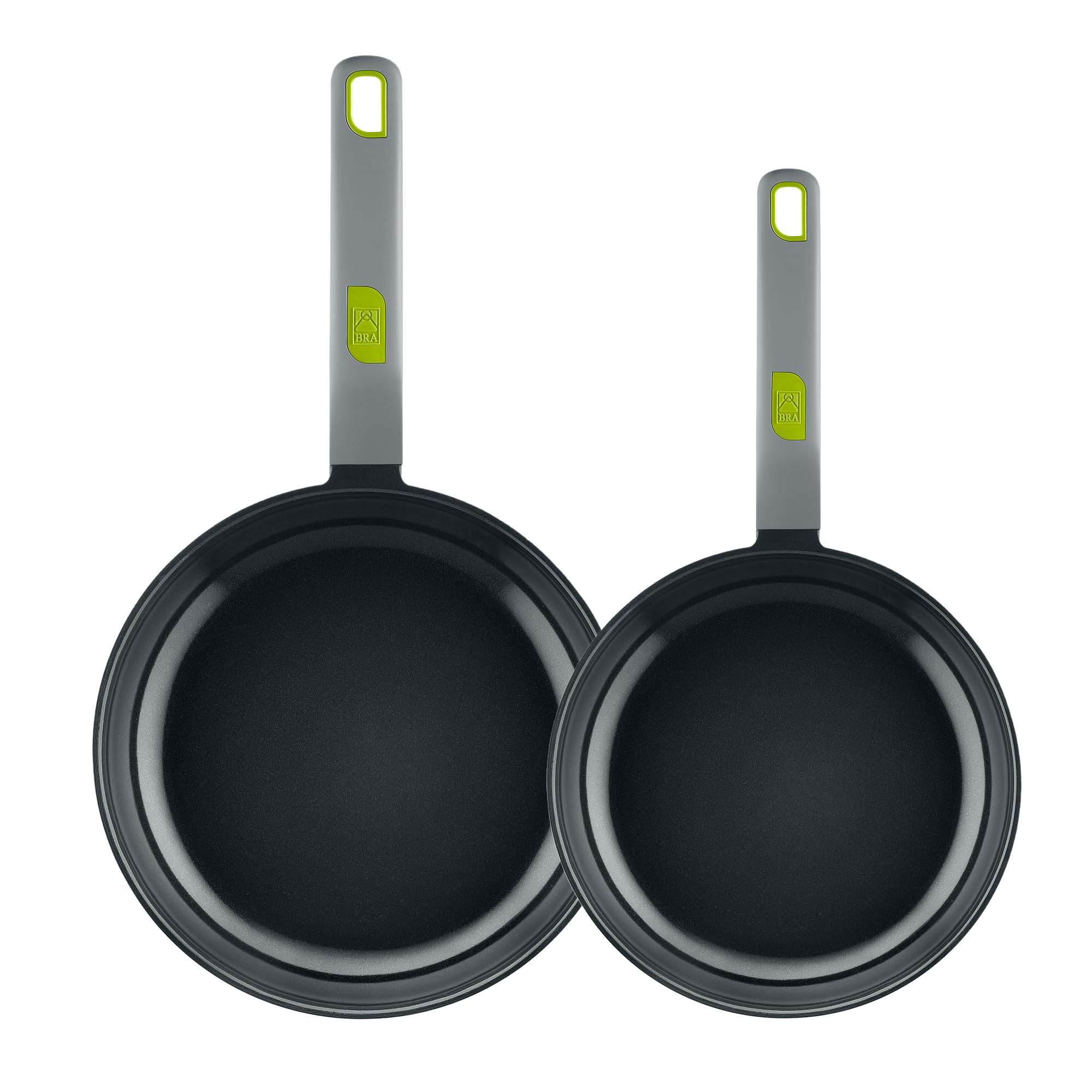 BRA COOKWARE Life Ceramic Nonstick Sauté Pan w/Glass Lid | 12.6 Inch 4.79 Quart Recycled Aluminum Deep Pan | Dual-Handle Braiser | Ceramic Non-Stick Coating | PFOA Free | All Cooktops & Oven Safe