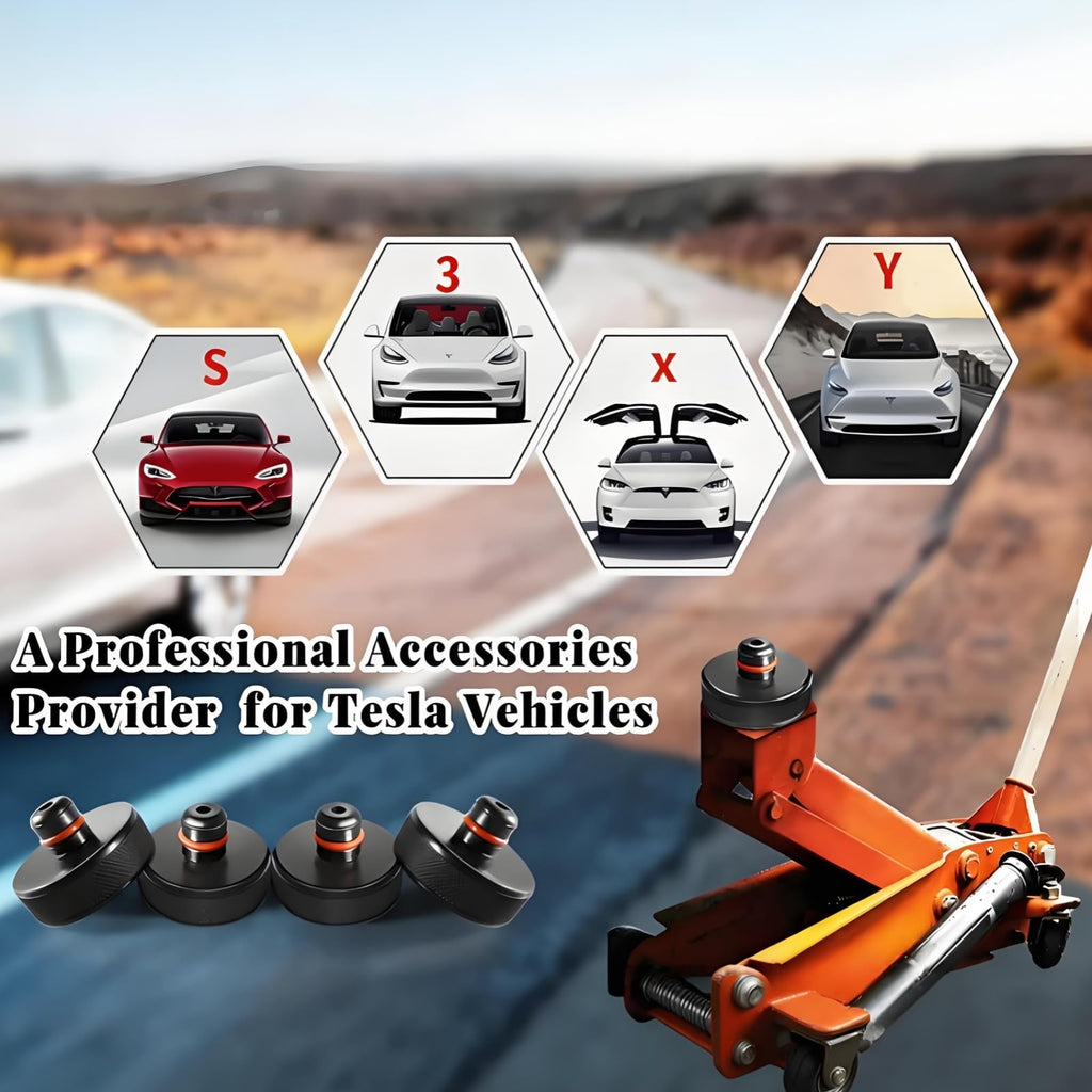 Chirano Lifting Jack Pads Compatible with Tesla Model 3/S/X/Y/Y Juniper, 4 Pucks with a Storage Case, Accessories for Tesla Vehicles 2013 to 2026
