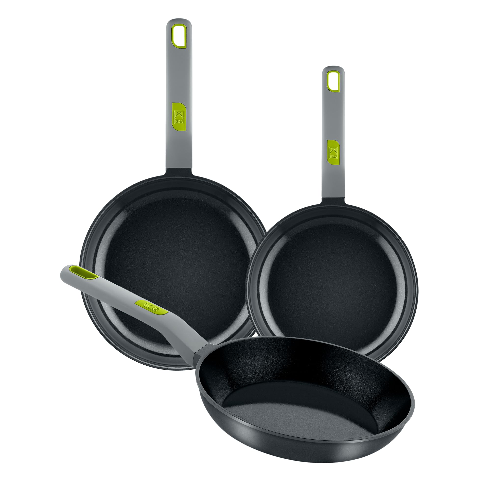 BRA COOKWARE Life Ceramic Nonstick Sauté Pan w/Glass Lid | 12.6 Inch 4.79 Quart Recycled Aluminum Deep Pan | Dual-Handle Braiser | Ceramic Non-Stick Coating | PFOA Free | All Cooktops & Oven Safe