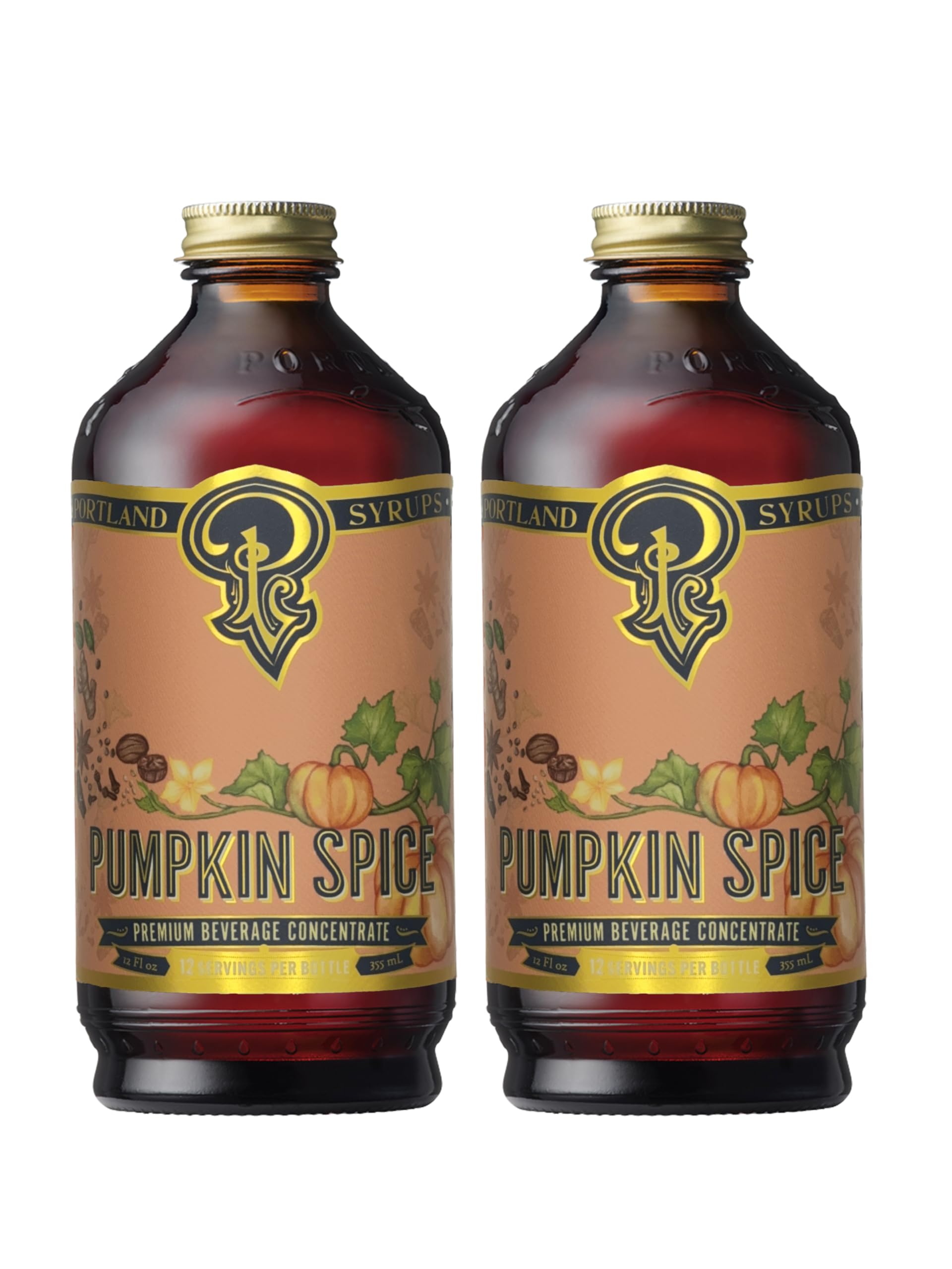 Portland Syrups Brown Sugar Simple Syrup - Drink Mix for Crafting Cocktails, Sugar Syrup for Drinks, Simple Syrup for Coffee, Mocktails, Baking, 12 oz, Pack of 2