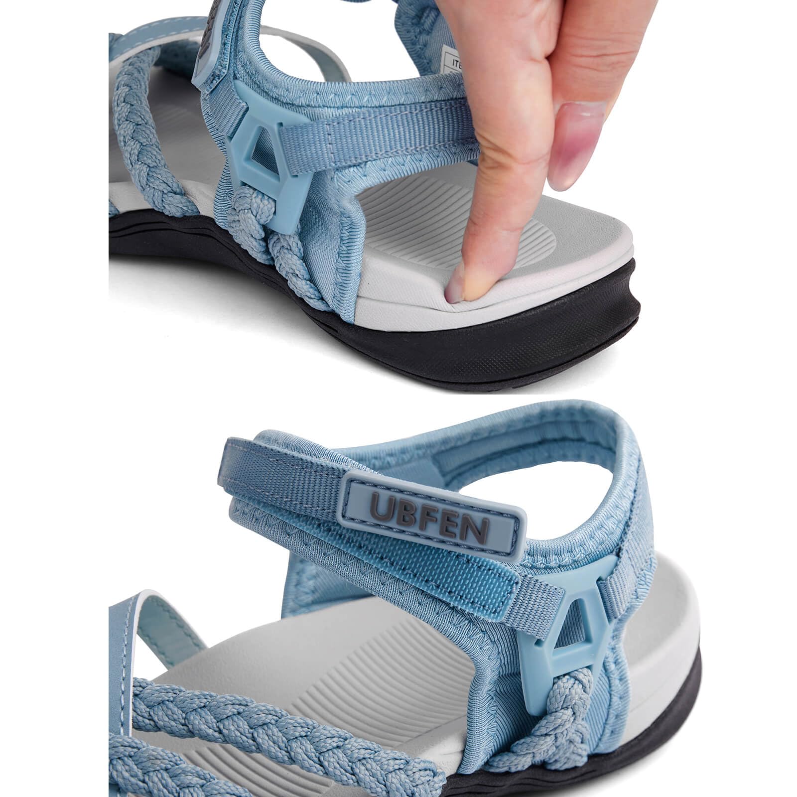 UBFEN Womens Hiking Sandals Walking Outdoor Sports Comfortable Water Sandals with Arch Support Comfortable for Beach Camping Travel Golf