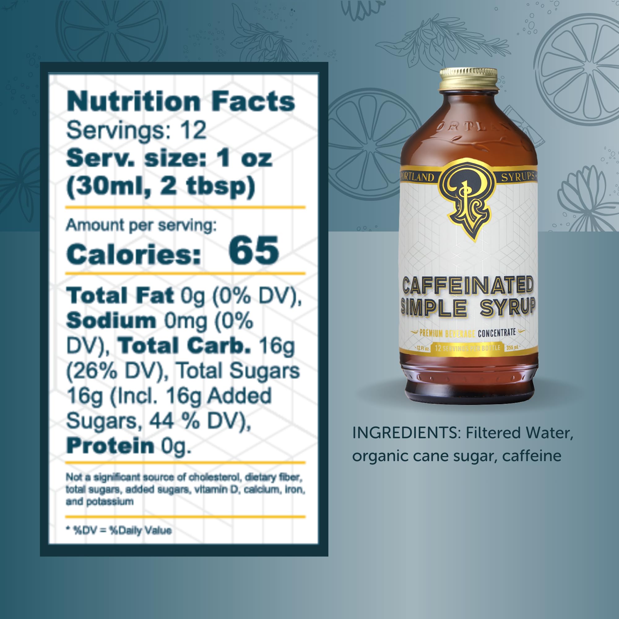 Portland Syrups Brown Sugar Simple Syrup - Drink Mix for Crafting Cocktails, Sugar Syrup for Drinks, Simple Syrup for Coffee, Mocktails, Baking, 12 oz, Pack of 2
