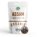 Assam Loose Leaf Black Tea - 100% Certified Organic - 1lb Pouch - 16oz Resealable Kraft Bag - 1 Pack