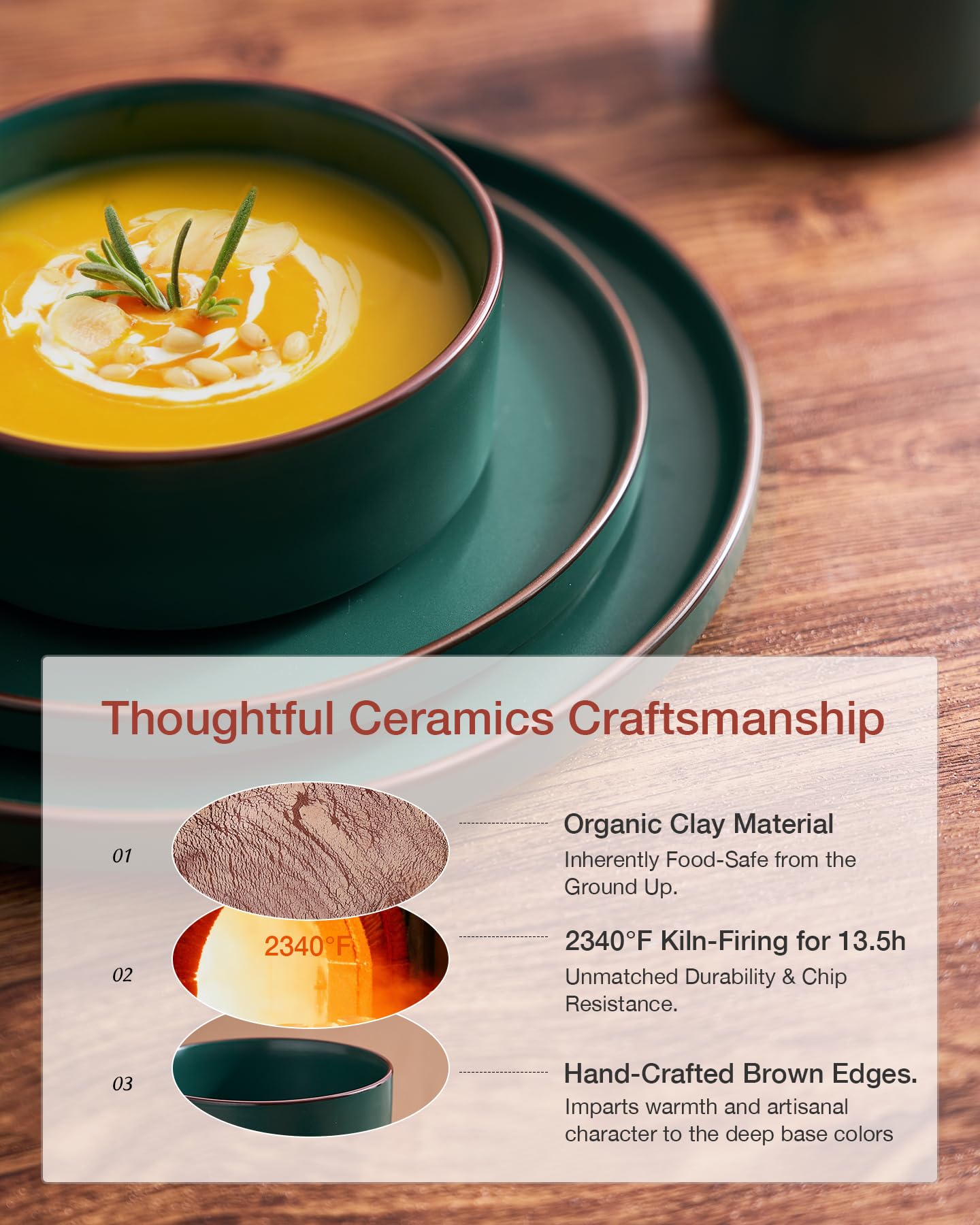 Famiware Nebula Ridge Stoneware Dinnerware Sets, Plates and Bowls Sets for 4, 12 Pieces Dishes Set, Microwave and Dishwasher Safe Kitchen Plates, Light Gray