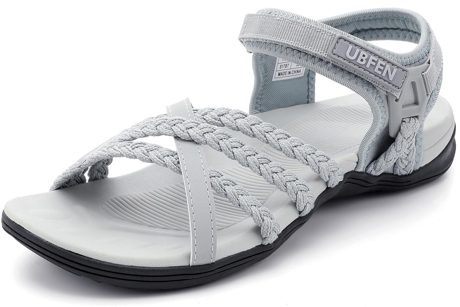 UBFEN Womens Hiking Sandals Walking Outdoor Sports Comfortable Water Sandals with Arch Support Comfortable for Beach Camping Travel Golf