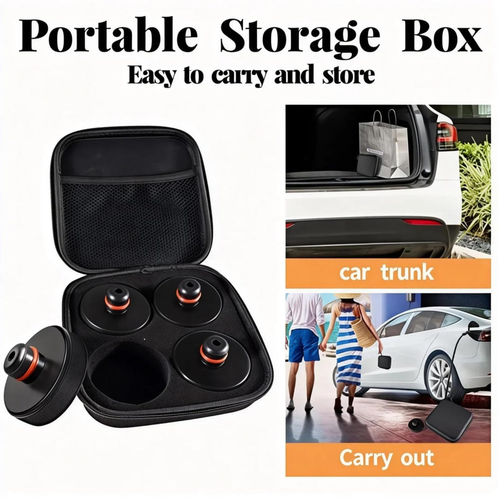 Tesla Jack Pads Lifting Jack Pad for Tesla Model 3/Y/S/X – Waterproof Tesla Pucks with Storage Case, Safe Jacking Protection for Tire Changes, Garage Repairs Tools Kit & Roadside Maintenance (4 Pack)